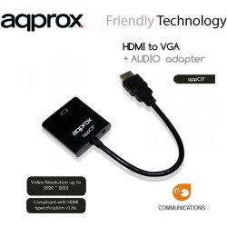 ADAPTADOR HDMI A VGA Y AUDIO APPROX APPC17 | Hay 4 unidades en almacén