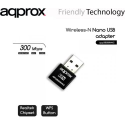 ADAPTADOR WIFI USB APPROX 300MBS NANO APPUSB300NAV2 | Hay 7 unidades en almacén
