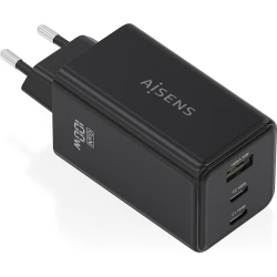 AISENS Cargador GaN 100W, 2x USB-C PD3.0 QC4.0 QC5.0, 1x USB | ASCH-100W3P052-BK | 8435739903186 | Hay 1 unidades en almacén