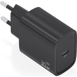 AISENS Cargador GaN 30W, 1xUSB-C PD3.0, Negro | A110-0951 | 8435739903414 | Hay 89 unidades en almacén
