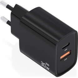 AISENS Cargador GaN 30W, 1xUSB-C PD3.0 QC4.0, 1xUSB-A QC3.0, | A110-0953 | 8435739903438 | Hay 52 unidades en almacén
