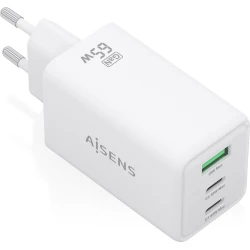 AISENS Cargador GaN 65W, 2xUSB-C PD3.0 QC4.0, 1xUSB-A QC3.0, Blanco AISENS Cargador GaN 65W, 2xUSB-C PD3.0 QC4.0, 1xUSB-A QC3.0, | ASCH-65W3P072-W | 8435739903940 | Hay 2 unidades en almacén