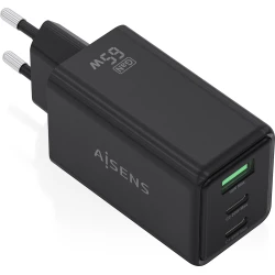 AISENS Cargador GaN 65W, 2xUSB-C PD3.0 QC4.0, 1xUSB-A QC3.0, Negro AISENS Cargador GaN 65W, 2xUSB-C PD3.0 QC4.0, 1xUSB-A QC3.0, | ASCH-65W3P073-BK | 8435739903957 | Hay 2 unidades en almacén