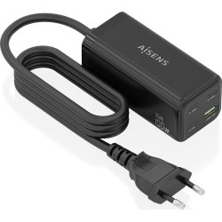 AISENS Cargador Sobremesa GaN 100W, 3x USB-C PD3.0 QC4.0 QC5 | ASCH-100W4P054-BK | 8435739903209 | Hay 1 unidades en almacén