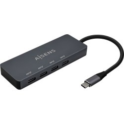 AISENS Hub USB3.2 Gen1 5G USB-C, USB-C/M-4xUSB-C/H, Gris, 15 | A109-0745 | 8436574709193 | Hay 1 unidades en almacén