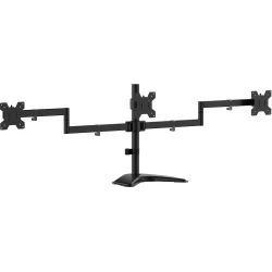 AISENS Soporte de mesa con peana eco giratorio e inclinable para 3 monitores 10kg (3 Pivotes, 2 Brazos) de 13-27, Negro AISENS Soporte de mesa con peana eco giratorio e inclinable | DT27TSR-287 | 8435739901458 | Hay 1 unidades en almacén