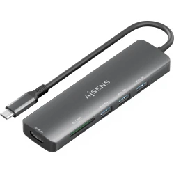 AISENS USB-C Dock 6 en 1, USB-C A, 1x HDMI, 3x USB-A, 1x SD, 1x MicroSD, Gris, 15cm AISENS USB-C Dock 6 en 1, USB-C A, 1x HDMI, 3x USB-A, 1x SD, | ASUC-6P024-GR | 8435739903131 | Hay 2 unidades en almacén