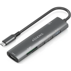 AISENS USB-C Dock 7 en 1, USB-C A, 1x HDMI, 2x USB-A USB2.0, 1x USB-A USB3.0, 1x USB-C PD 100W, 1x SD, 1x MicroSD, Gris, 15cm AISENS USB-C Dock 7 en 1, USB-C A, 1x HDMI, 2x USB-A USB2.0, | ASUC-7P027-GR | 8435739903162 | Hay 1 unidades en almacén