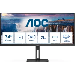 AOC V5 CU34V5C 86,4 cm (34``) 3440 x 1440 Pixeles Wide Quad  | CU34V5C/BK | 4038986110198 | Hay 13 unidades en almacén