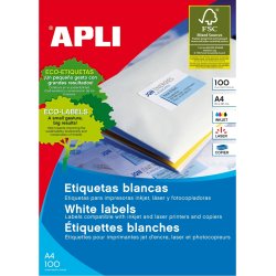APLI 01279 Etiquetas para impresora autoadhesivas A4 blanco APLI 01279 Etiquetas para impresora autoadhesivas A4 blanco | 8410782012795 | Hay 11 unidades en almacén