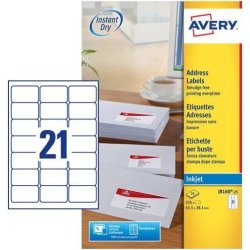 Avery J8160-25 etiqueta de impresora Blanco Avery J8160-25 etiqueta de impresora Blanco | 5014702109027 | Hay 8 unidades en almacén