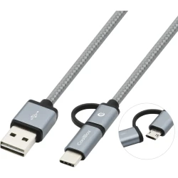 CABLE COOLBOX MULTIUSB MICROUSB USBC 1MT GRIS COO-CAB-U2MC-G | COO-CAB-U2MC-GR | 8436556145902 | Hay 53 unidades en almacén