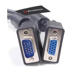 Cable prolongador alargador vga macho a hembra 1.8m negro PH | PHCABLEVGA1Y8M | 8436043194543 | Hay 100 unidades en almacén