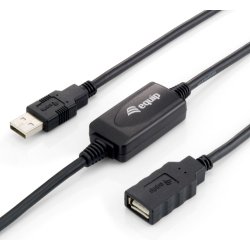 Cable Usb A M A Usb A H 10mt Equip Negro 133310 | 4015867460061 | 11,11 euros