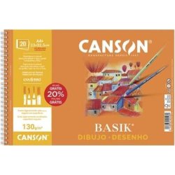 Canson Basik Bloc de Dibujo Espiral 20 Hojas A4+ 130g - Con Recuadro - Medidas 23x32.5cm - Color Blanco Canson Basik Bloc de Dibujo Espiral 20 Hojas A4+ 130g - Con | C400110485 | 3148950025289 | Hay 2 unidades en almacén