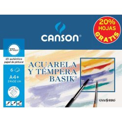 Canson Minipack de 6 Hojas Acuarela Basik 24x32 370g - 20% Hojas Gratis - Color Blanco Canson Minipack de 6 Hojas Acuarela Basik 24x32 370g - 20% H | C400110488 | 3148950025463 | Hay 3 unidades en almacén