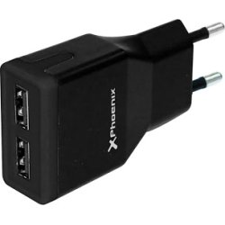 Cargador adaptador de pared phoenix universal 5v 2x usb 2A i | PHMICROUSBCHARGER+ | 8436043202736 | Hay 100 unidades en almacén