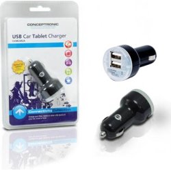 CARGADOR COCHE 2 PTOS USB CONCEPTRONIC NEGRO CUSBCAR2A | 8714909023399 | Hay 1 unidades en almacén