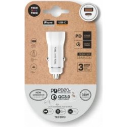 Cargador de Coche Tech One Tech TEC2813/ 1xUSB-Tipo C/ 1xUSB | 8436546594031 | Hay 10 unidades en almacén