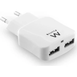CARGADOR EWENT EW1302 2 PUERTOS USB 2.4 (12W) | 8054392613463 | Hay 8 unidades en almacén