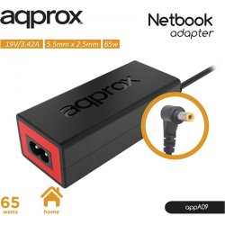 CARGADOR PORTATIL APPROX ESPECIFICO TOSHIBA 65W 5.25 x 2.5mm | APPA09 | 8435099522263 | Hay 6 unidades en almacén