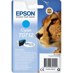 Cartucho Epson Cheetah T0712 Etiqueta Rf Cian C13t07124022 | 8715946624518