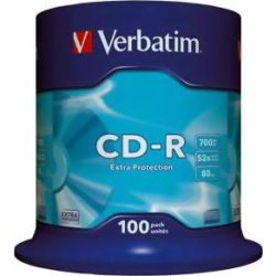 CD-R VERBATIM 100 UNIDADES 700MB 48x 43411 | Hay 4 unidades en almacén