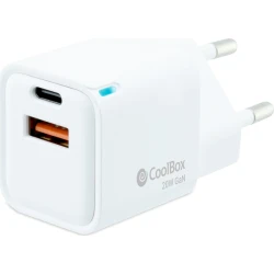 CoolBox Cargador USB 20W con tecnología GaN | COO-CUP-20CA | 8437012429932 | Hay 6 unidades en almacén
