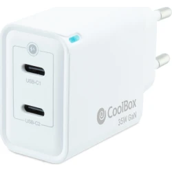 CoolBox Cargador USB 35W con tecnología GaN | COO-CUP-35CC | 8437012429956 | Hay 2 unidades en almacén