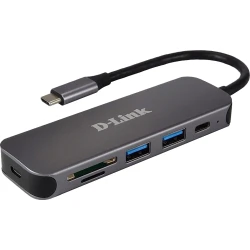 D-Link DUB-2325 hub de interfaz USB Tipo C 5000 Mbit/s Gris | 0790069468575 | Hay 1 unidades en almacén
