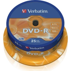 DVD-R VERBATIM 25 UNIDADES 4,7GB 16X 43522 | 0023942435228 | Hay 8 unidades en almacén