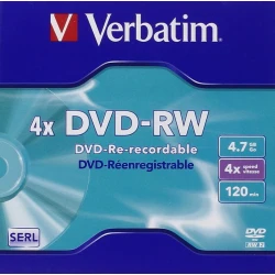 DVD-RW VERBATIM 5 UNIDADES 4.7GB 4x 43285 | 0023942432852 | Hay 3 unidades en almacén