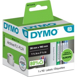 DYMO LW - Etiquetas para archivadores de tamaño pequeño - 38 x 190 mm - S0722470 DYMO LW - Etiquetas para archivadores de tamaño pequeño - | S0722470 | 5411313990189 | Hay 4 unidades en almacén