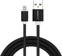 Eightt Cable USB a Lightning 2m trenzado de Nylon Negro. Car | ECI-2B-2M | 8425402168745 | Hay 3 unidades en almacén