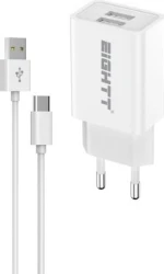 Eightt Cargador Smartphone / Tablet 5V 2.4A con cable Tipo C | ECW-C | 8425402168462 | Hay 3 unidades en almacén
