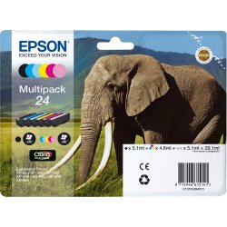 Epson Elephant Multipack 6-colours 24 Claria Cartucho Photo Hd In | C13T24284021 | 8715946615103