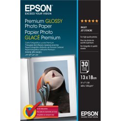 Epson Premium Glossy Photo Paper - 13x18cm - 30 Hojas Epson Premium Glossy Photo Paper - 13x18cm - 30 Hojas | C13S042154 | 8715946384320 | Hay 20 unidades en almacén