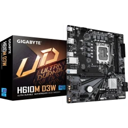 GIGABYTE H610M D3W Placa Base - Compatible con procesadores Intel Core de 14ª generación, VRM de 5+1+1 fases, hasta 5600MHz DDR4, 1xPCIe 3.0 M.2, LA GIGABYTE H610M D3W Placa Base - Compatible con procesadores | H610MD3W | 4719331877804 | Hay 166 unidades en almacén