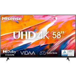 Hisense 58A6K 58`` 4K Ultra HD Smart TV Wifi Negro | 6942147491676 | Hay 14 unidades en almacén