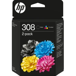 HP Paquete de 2 Cartuchos de Tinta Original 308 negra/tricol | 196786390135 | 196786390135 | Hay 22 unidades en almacén