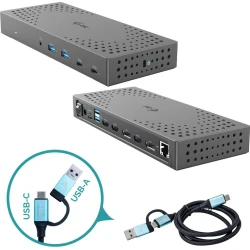 i-tec USB 3.0 / USB-C / Thunderbolt, 3x 4K Docking Station Gen 2 + Power Deliver | CATRIPLE4KDOCKPD2 | 8595611706073 [1 de 14]