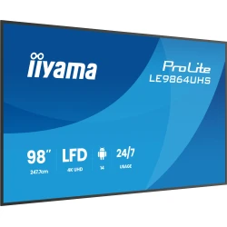 iiyama LE9864UHS-B1AG pantalla de señalización Pantalla plana para señalización digital 2,49 m (98``) Wifi 500 cd / m² 4K Ultra HD Negro Procesado iiyama LE9864UHS-B1AG pantalla de señalización Pantalla pl | 4948570125227 | Hay 1 unidades en almacén