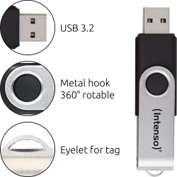 Intenso Memoria USB Office Line, 256 GB, USB-A, 3.2 Gen 1x1, negro-plata Intenso Memoria USB Office Line, 256 GB, USB-A, 3.2 Gen 1x1, | 3543492 | 4034303036424 | Hay 4 unidades en almacén