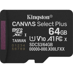 Kingston Technology 64GB micSDXC Canvas Select Plus Gen3 100R A1 (Adaptador de SD no incluido) Kingston Technology 64GB micSDXC Canvas Select Plus Gen3 100 | SDCS3/64GBSP | 0740617348439 | Hay 38 unidades en almacén