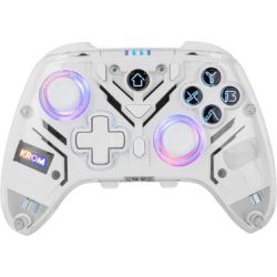 Krom NXKROMKRYSTAL mando y volante Transparente, Blanco Bluetooth/USB Palanca de mando Digital Android, Nintendo Switch, Nintendo Switch 2, PC, iOS Krom NXKROMKRYSTAL mando y volante Transparente, Blanco Blue | 8436587974977 | Hay 20 unidades en almacén