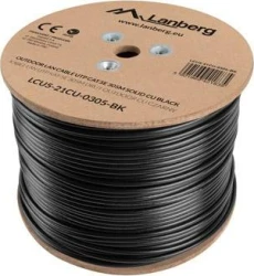 Lanberg LCU5-21CU-0305-BK cable de red Negro 305 m Cat5e U/U | LCS6-11CU-0305-S | 5901969421828 | Hay 1 unidades en almacén