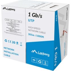 Lanberg LCU6-10CC-0305-R cable de red Rojo 305 m U/UTP (UTP) | 5901969439847 | Hay 1 unidades en almacén