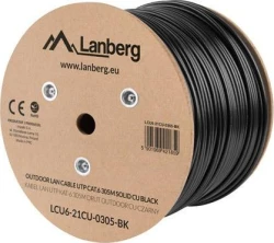 Lanberg LCU6-21CU-0305-BK cable de red Negro 305 m Cat6 U/UT | 5901969421859 | Hay 1 unidades en almacén