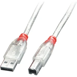 Lindy 41753 cable USB 2 m USB 2.0 USB A USB B Transparente | LINDY41753 | 4002888417532 | Hay 8 unidades en almacén