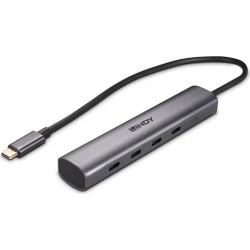 Lindy 43384 hub de interfaz USB Tipo C 10000 Mbit/s Gris | 4002888433846 | Hay 3 unidades en almacén